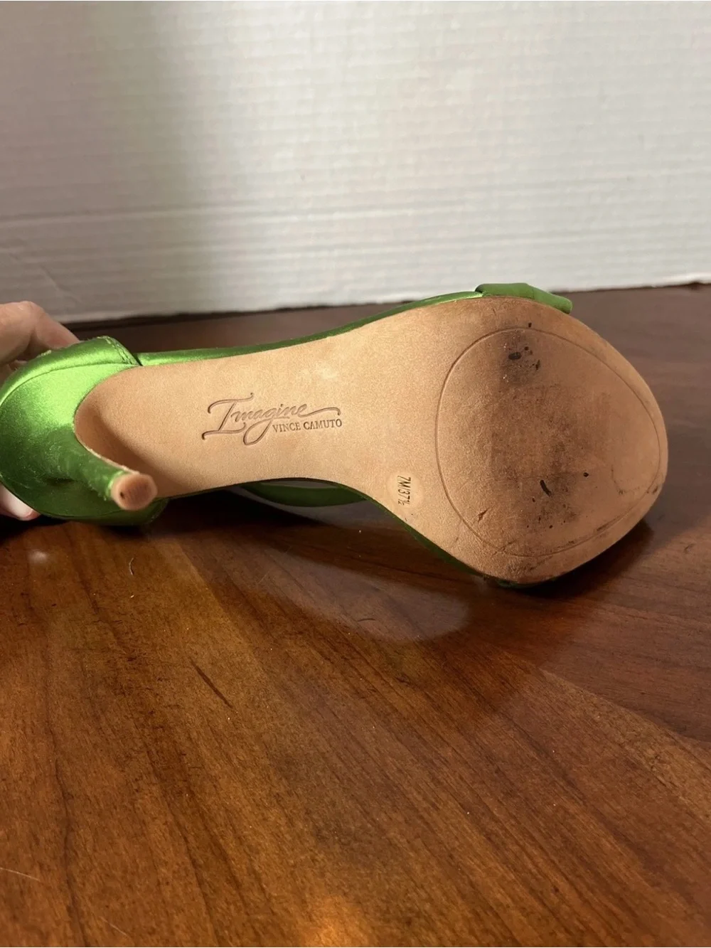Women’s Green Satin Strappy High Heel Sandals